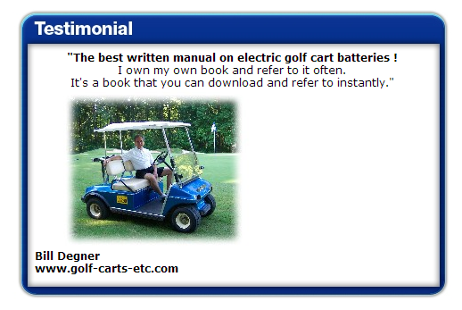 Testimonial for the Golf Cart Battery Maintenance Guide 